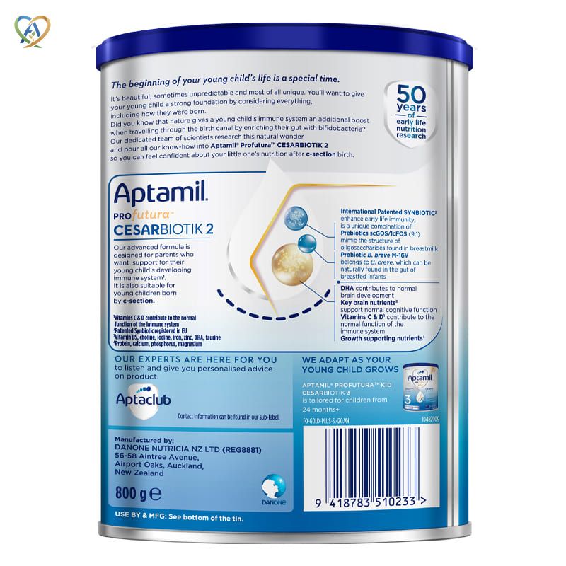 Aptamil new zeland số 2 sua bot aptamil profutura cesarbiotik 2 1 2 tuoi hop 800g 2